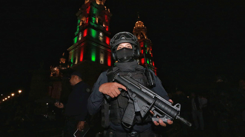 Despliegan elementos de seguridad de las diferentes corporaciones para garantizar seguridad en fiestas patrias en Morelia