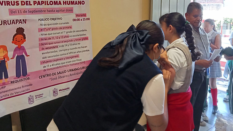 Arranca en escuelas de Uruapan vacunación contra el VPH 