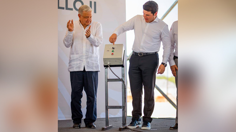 Inauguran AMLO y Samuel García, primera etapa del Acueducto El Cuchillo II 