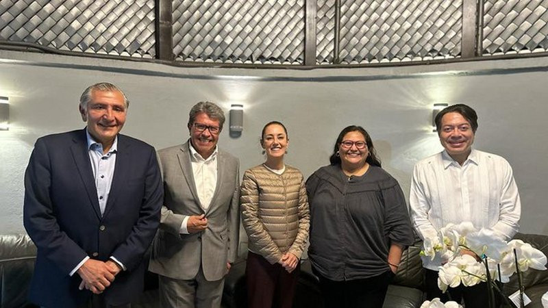 Sheinbaum se reúne con su equipo de trabajo para afianzar alianza con PT y el Verde 