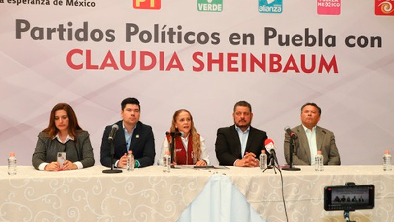 Partidos en Puebla forman mega alianza en apoyo a Claudia Sheinbaum 