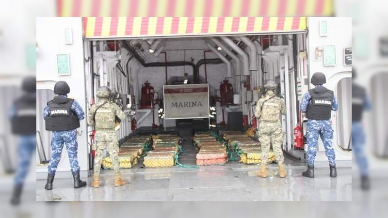 Asegura Marina 500 millones de pesos en cocaína, en costas de Michoacán: Hay 24 detenidos 