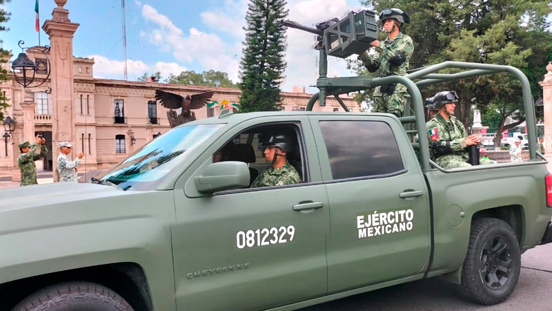 Desplegan 600 militares y guardias nacionales para operativos de seguridad durante fiestas patrias, en Morelia