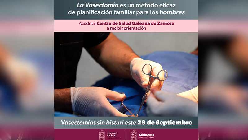 Realizará Salud Michoacán vasectomías sin bisturí en Zamora 