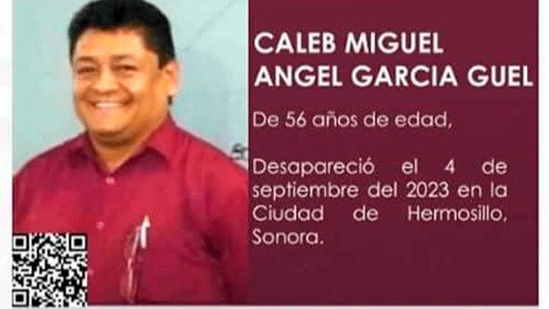 Localizan sin vida a maestro de secundaria desaparecido en Sonora 
