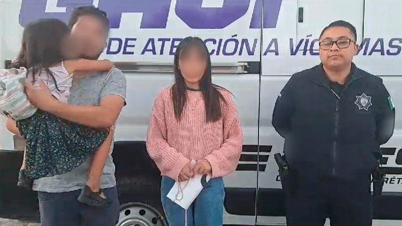 Policía Estatal de Querétaro resguarda a niña extraviada; tras labores operativas fue reunida con su familia 