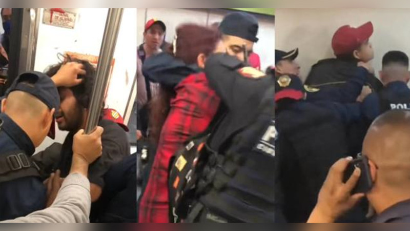  Agentes de la SSC esposan a jóvenes en el metro de la Ciudad de México por dormirse 