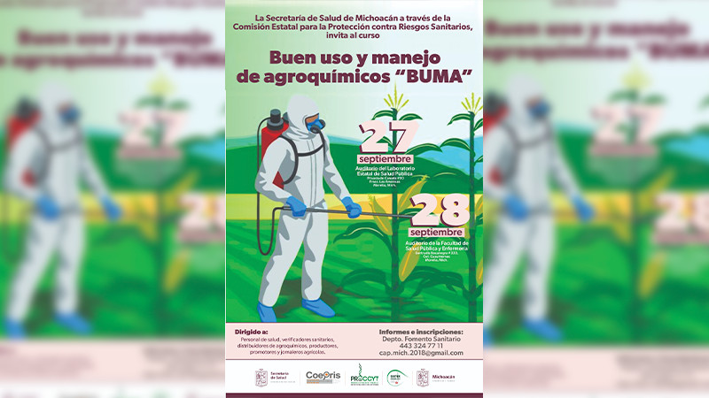 Previene Salud Michoacán intoxicaciones por plaguicidas en manejadores de agroquímicos 