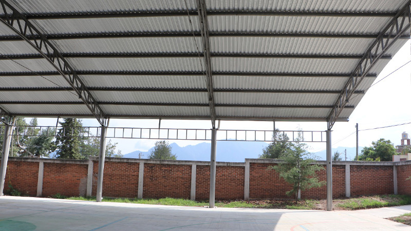 Inauguran cancha de usos múltiples de la Primaria Arturo G. Rodríguez, en Ciudad Hidalgo