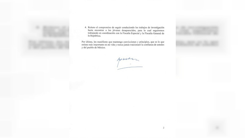 Revelan carta de AMLO para madres y padres de los 43 normalistas de ...