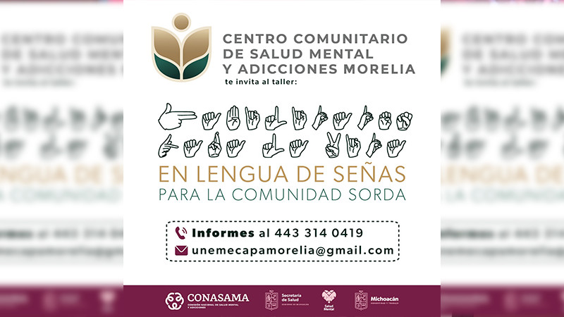 Realizará sector salud taller de Habilidades para la Vida en Lengua de Señas Mexicana en Michoacán 