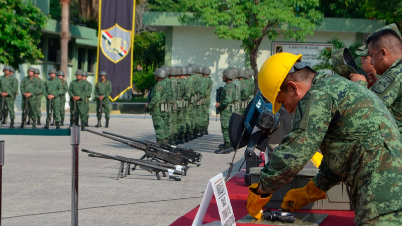 Se lleva a cabo ceremonia de Destrucción de Armas de Fuego aseguradas en Michoacán en la 43/a. Zona Militar