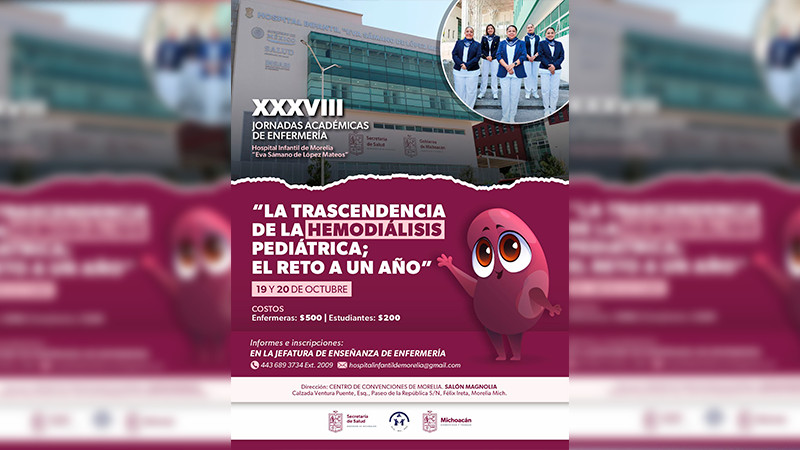 Capacitará Salud Michoacán a estudiantes y enfermeras en salud renal infantil 