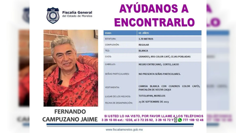 Desaparece activista Fernando Campuzano, era excolaborador de Cuauhtémoc Blanco 