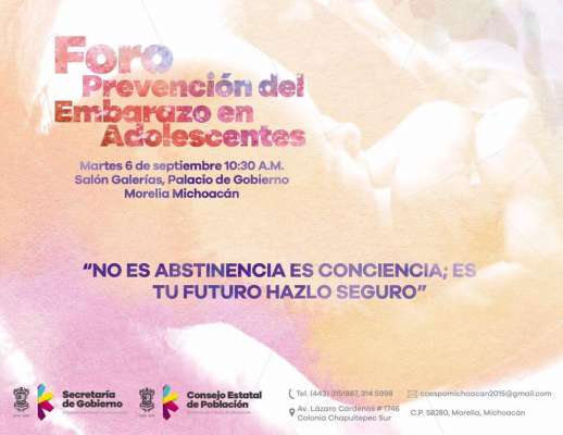 Alista Coespo Foro de Prevención de Embarazo Adolescente 