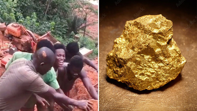 Descubren enorme pepita de oro en Ghana; minería ilegal un desafío en África 
