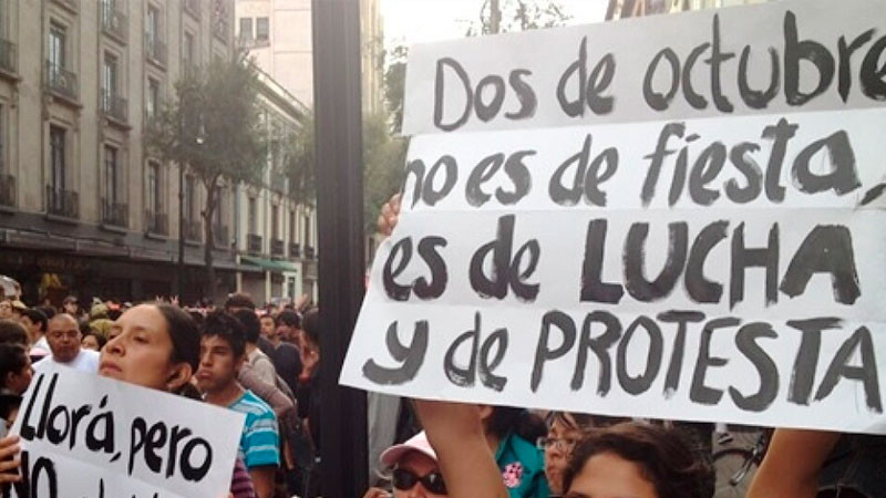 En CdMx, comienza marcha conmemorativa por los 55 años de la Matanza de Tlatelolco 