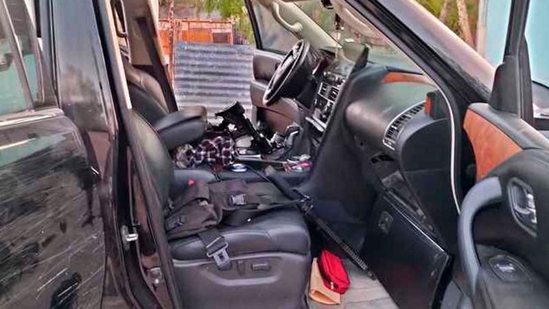 Detienen a 3 a bordo de una camioneta con fusiles de asalto en Tamaulipas 