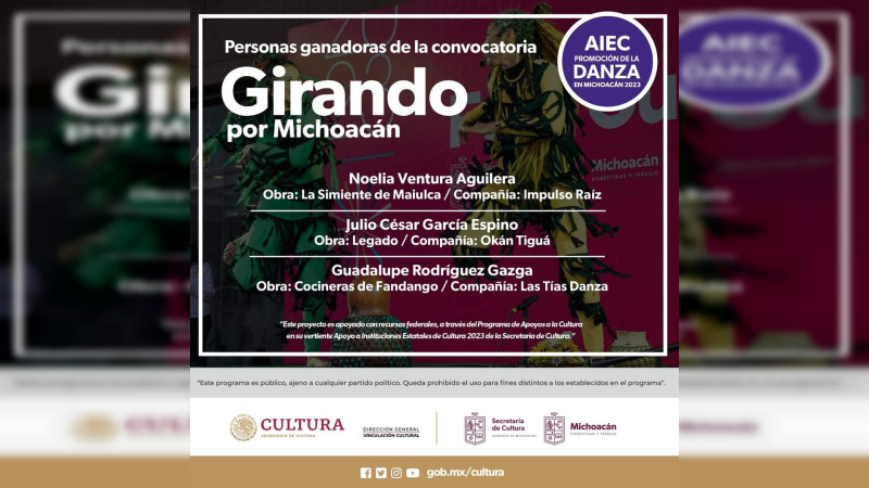 Secum anuncia proyectos ganadores de la convocatoria Girando por Michoacán 