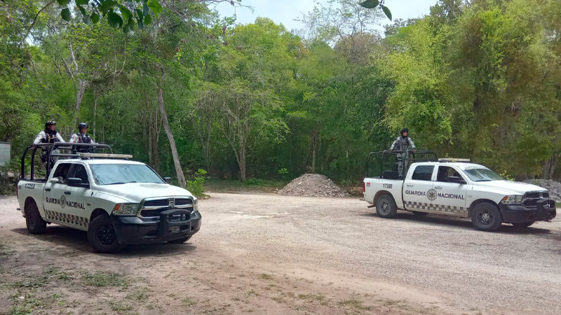 Aseguran un arma, cargadores, municiones y equipo táctico en Churumuco, Michoacán 