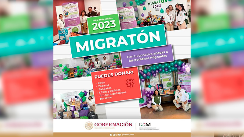 Semigrante instala centro de acopio del Migratón 2023 