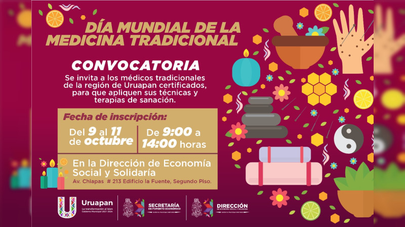 Alistan celebración del Día Mundial de la Medicina Tradicional en Uruapan 