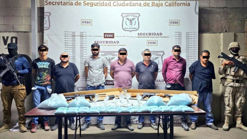 Aseguran 35 kilos de M - 30 en Mexicali: Tras balacera caen seis sinaloenses y uno de CDMX 