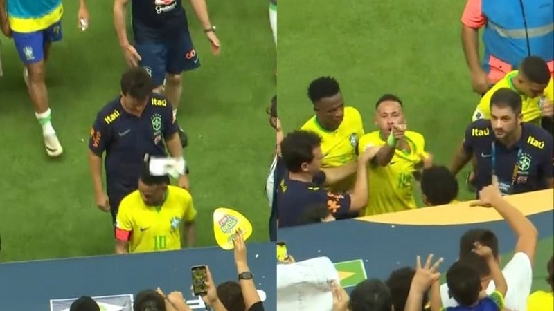 Le arrojan bolsa de palomitas a Neymar tras el empate de Brasil; encara al aficionado 