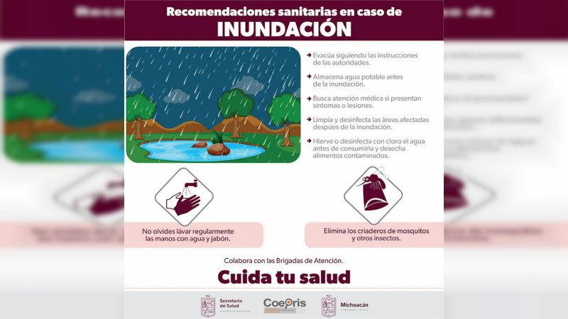 SSM previene enfermedades en Lázaro Cárdenas tras paso del huracán Lidia 