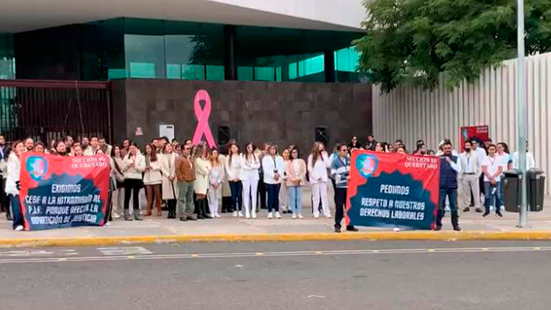 Trabajadores de PJF en Querétaro se manifiestan en contra del recorte presupuestal