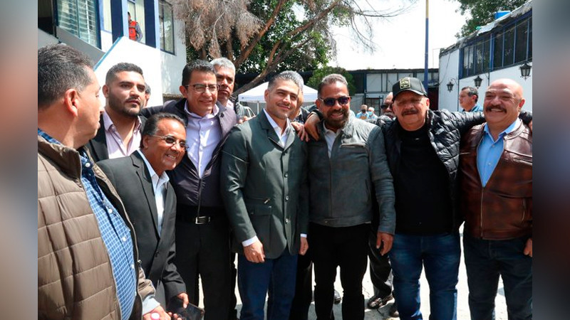 Apoyan líderes transportistas a García Harfuch, en Iztacalco 
