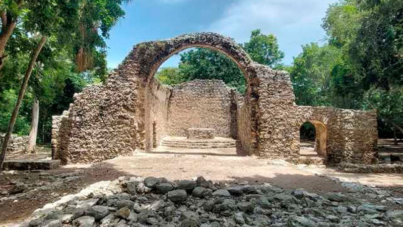 Capilla abierta de Oxtankah, Quintana Roo, será un atractivo de la ruta del Tren Maya 