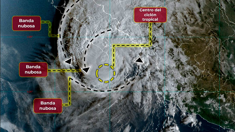 Huracán Norma categoría 2 disminuye velocidad y atrasa su impacto en Los Cabos, Baja California Sur 