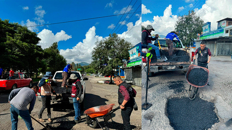 Realiza Gobierno de Uruapan  jornada intensiva de bacheo