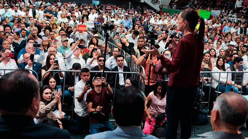 Claudia Sheinbaum defiende la 4T junto a militantes de Baja California 