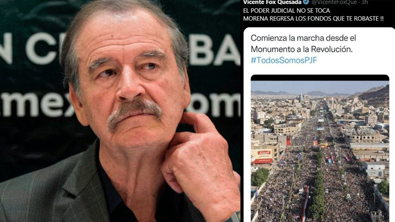 Vicente Fox confunde protestas pro-palestina con marcha en defensa del Poder Judicial 