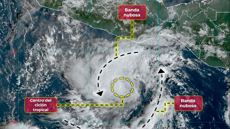 Tormenta tropical Otis se encuentra frente a costas de Oaxaca 