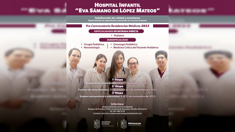 SSM convoca a médicos para residencias en hospitales de Morelia