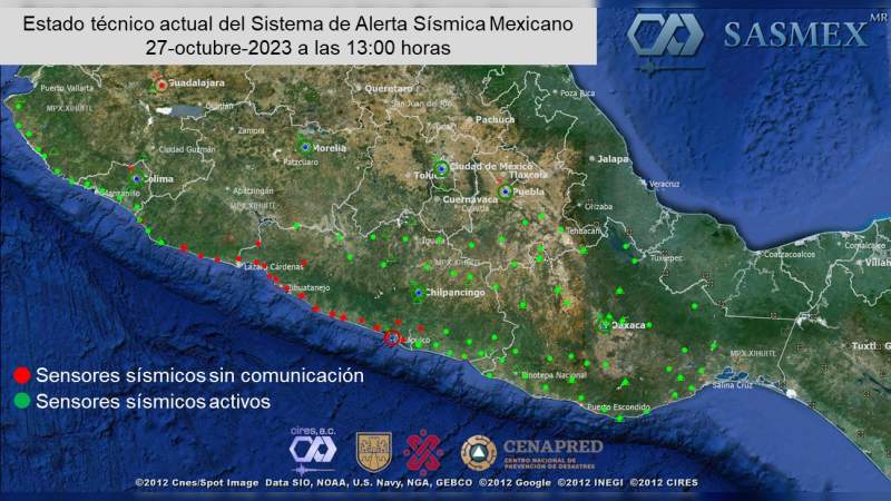 Reconecta 6 sensores sísmicos en Guerrero tras el paso de Otis 