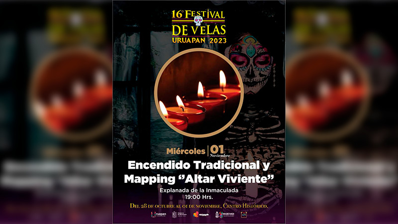 Encendido de velas simultáneo en tres escenarios en Uruapan 