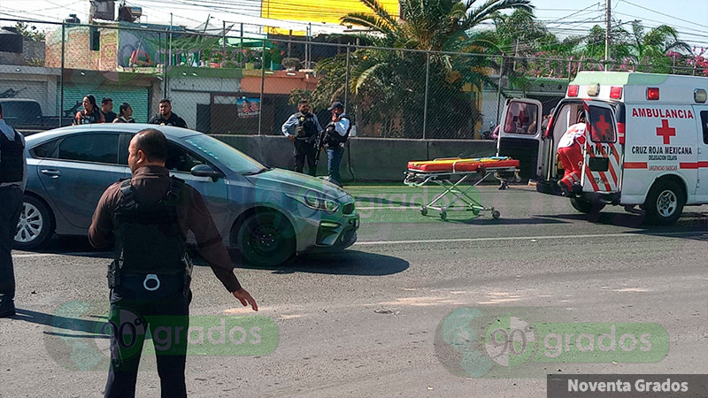 Elemento ministerial, resulta herido tras choque en la carretera Celaya-Salamanca 