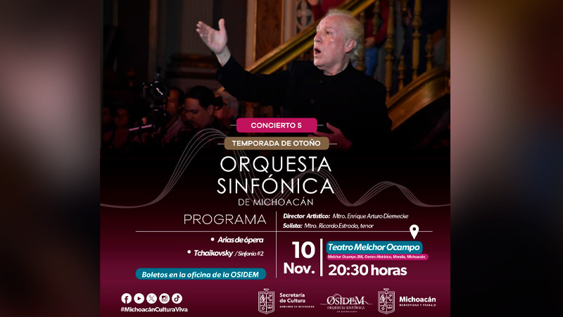 Arias de opera sonarán en el Teatro Ocampo con la Osidem 