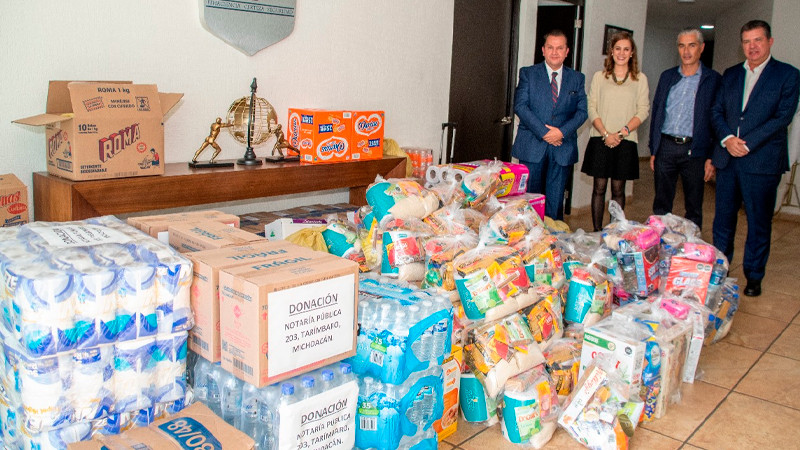 DIF Michoacán enviará a Guerrero 4 toneladas de víveres donadas por Colegio de Notarios