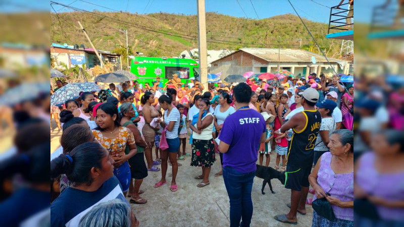 Llegan más apoyos de las familias morelianas a las localidades de Coyuca de Benítez, Guerrero 
