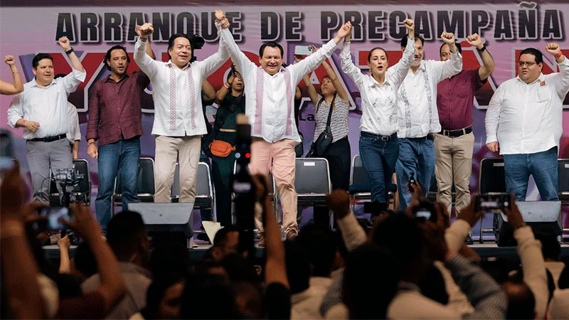 Claudia Sheinbaum respalda a Joaquín Díaz Mena como precandidato de Morena a la gubernatura de Yucatán 