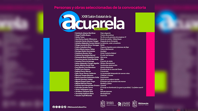 Secum anuncia obras seleccionadas de la convocatoria de Acuarela 