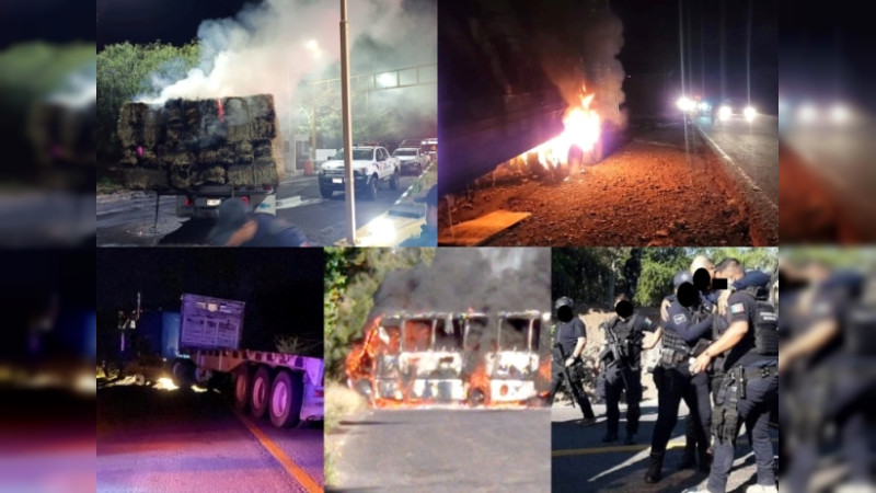 Bloqueos, emboscadas y quemas dominan Michoacán el miércoles 