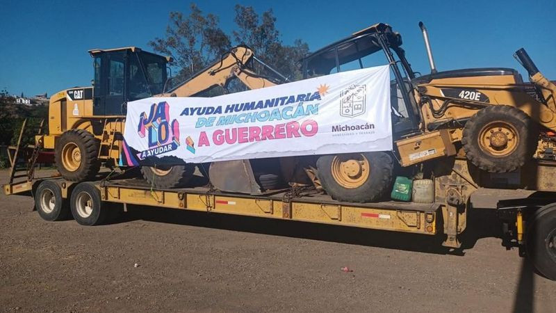 Michoacán envía 7 máquinas más en apoyo a Guerrero tras paso de Otis 
