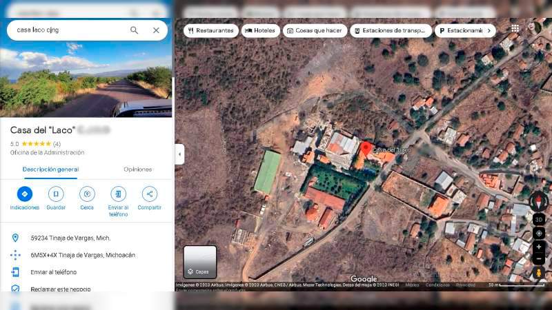 Objetivo del gobierno “invisible” en Michoacán que puede ser encontrado con Google Maps 