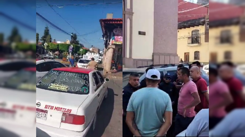 Alcalde de Peribán metió criminales a la Policía y opera sitio de taxis piratas: Protestan en las calles 